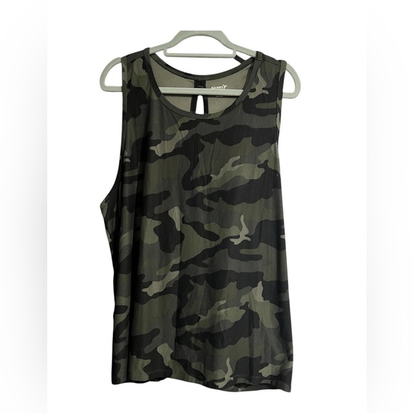 Old Navy Green Brown Asymmetrical Sleeveless Tank Top - Picture 4 of 5